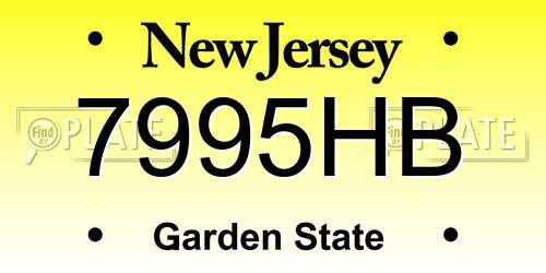 7995HB New Jersey License Plate