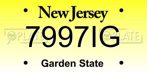 7997IG New Jersey License Plate