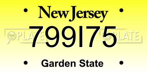 799I75 New Jersey License Plate
