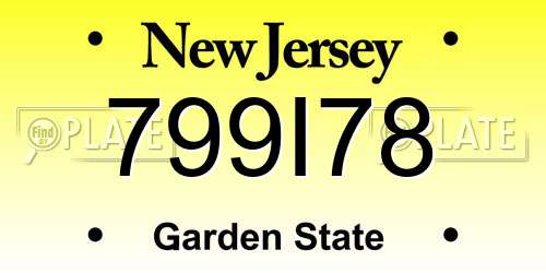 799I78 New Jersey License Plate