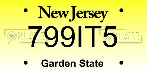 799IT5 New Jersey License Plate