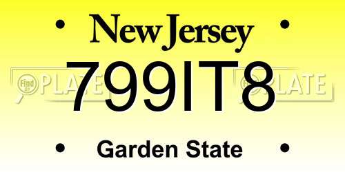799IT8 New Jersey License Plate