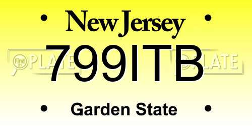 799ITB New Jersey License Plate
