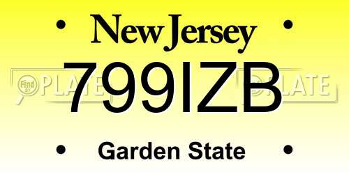 799IZB New Jersey License Plate