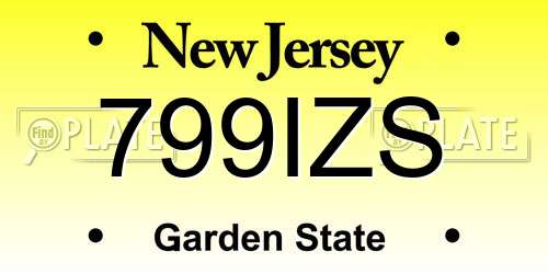 799IZS New Jersey License Plate
