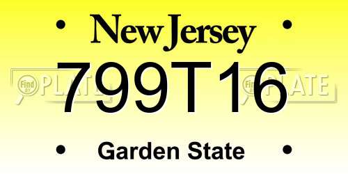 799T16 New Jersey License Plate