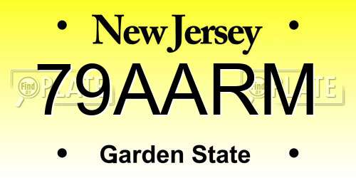 79AARM New Jersey License Plate