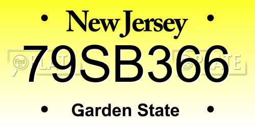 79SB366 New Jersey License Plate