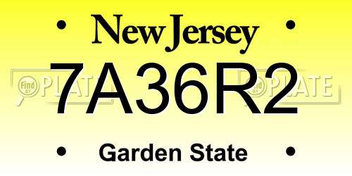 7A36R2 New Jersey License Plate
