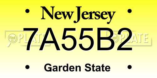 7A55B2 New Jersey License Plate