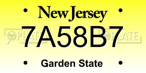 7A58B7 New Jersey License Plate