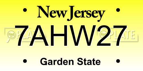 7AHW27 New Jersey License Plate