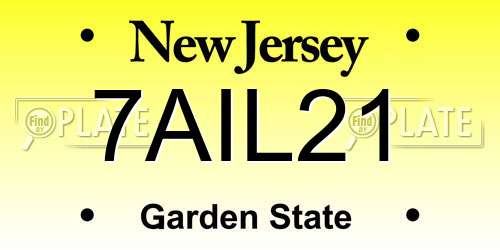 7AIL21 New Jersey License Plate