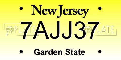 7AJJ37 New Jersey License Plate