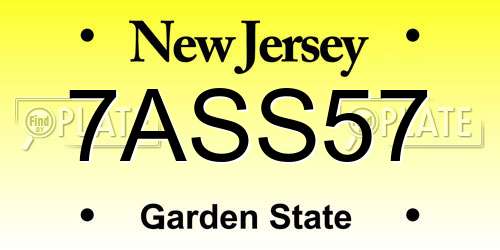 7ASS57 New Jersey License Plate