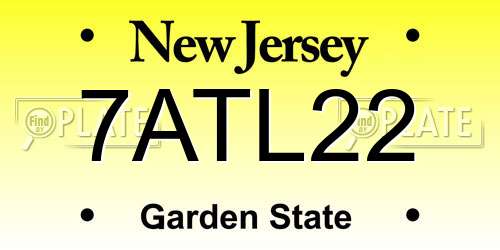 7ATL22 New Jersey License Plate