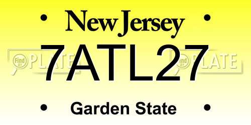 7ATL27 New Jersey License Plate