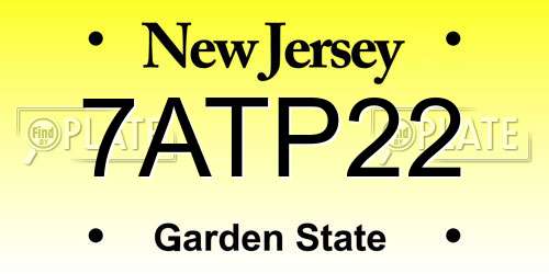 7ATP22 New Jersey License Plate