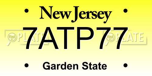 7ATP77 New Jersey License Plate