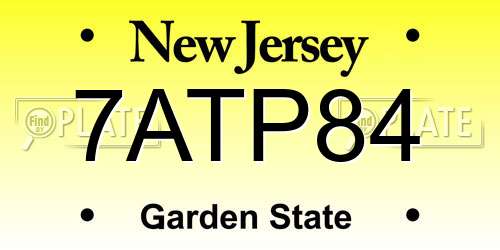 7ATP84 New Jersey License Plate