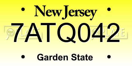 7ATQ042 New Jersey License Plate