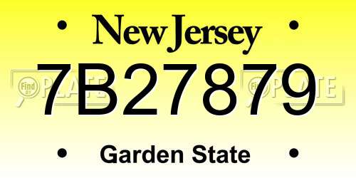 7B27879 New Jersey License Plate
