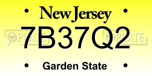 7B37Q2 New Jersey License Plate