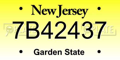 7B42437 New Jersey License Plate