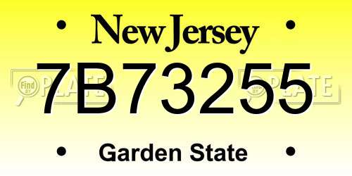 7B73255 New Jersey License Plate