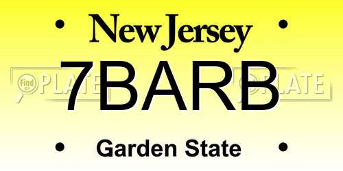 7BARB New Jersey License Plate