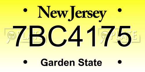 7BC4175 New Jersey License Plate
