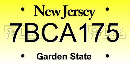 7BCA175 New Jersey License Plate