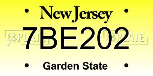 7BE202 New Jersey License Plate