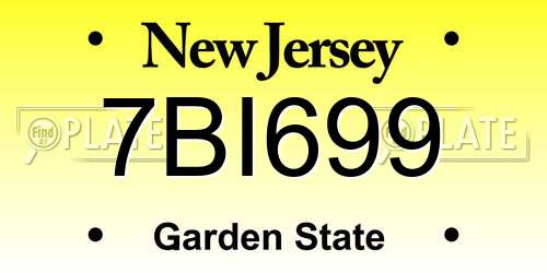 7BI699 New Jersey License Plate
