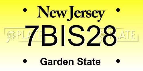 7BIS28 New Jersey License Plate