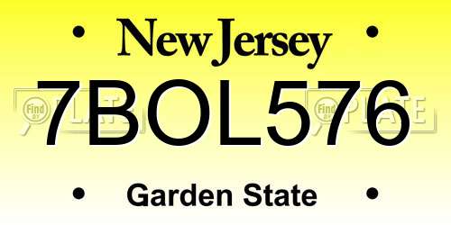 7BOL576 New Jersey License Plate