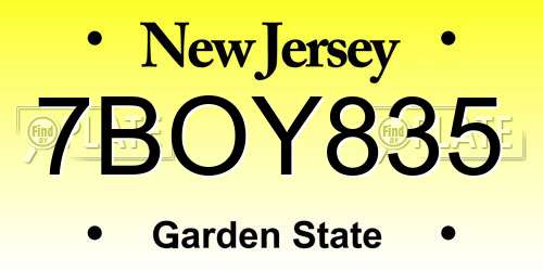 7BOY835 New Jersey License Plate