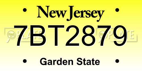 7BT2879 New Jersey License Plate