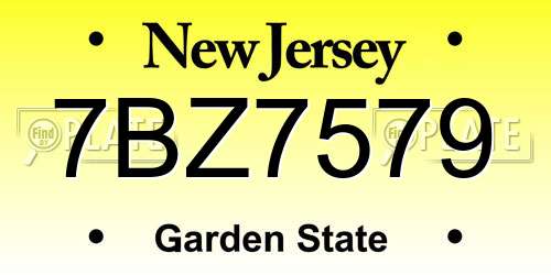 7BZ7579 New Jersey License Plate