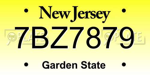 7BZ7879 New Jersey License Plate