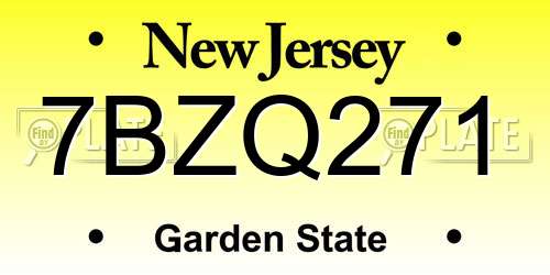 7BZQ271 New Jersey License Plate