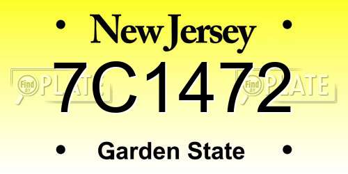 7C1472 New Jersey License Plate