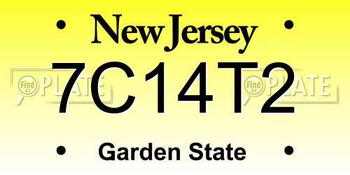 7C14T2 New Jersey License Plate