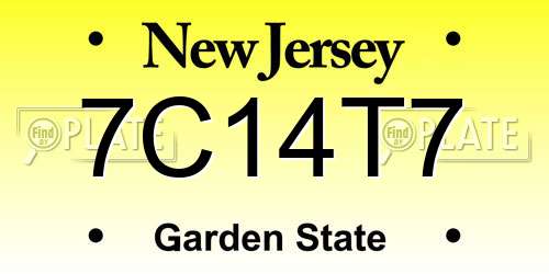 7C14T7 New Jersey License Plate