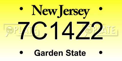 7C14Z2 New Jersey License Plate