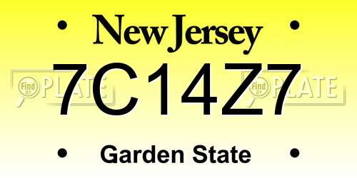 7C14Z7 New Jersey License Plate