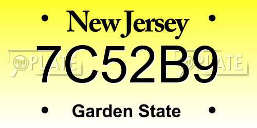 7C52B9 New Jersey License Plate