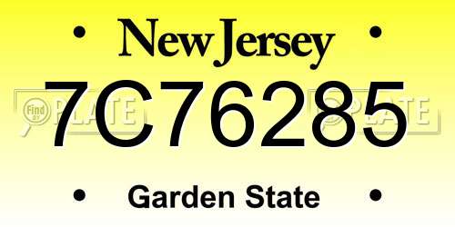7C76285 New Jersey License Plate