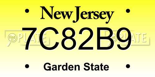 7C82B9 New Jersey License Plate