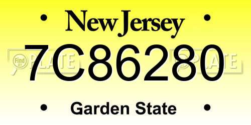 7C86280 New Jersey License Plate